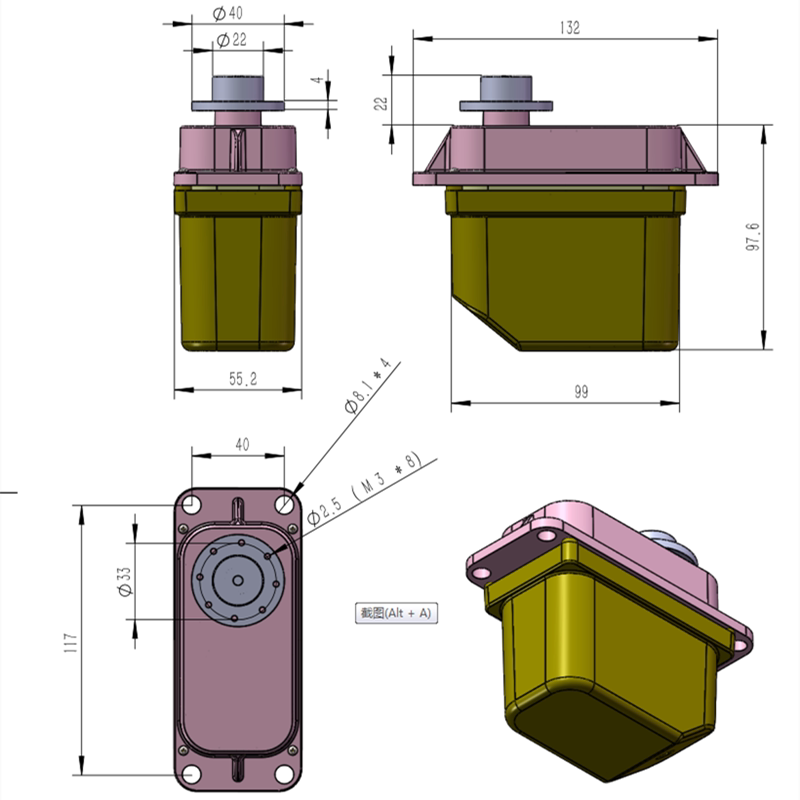 Engineering CAD Dimensions Drawing